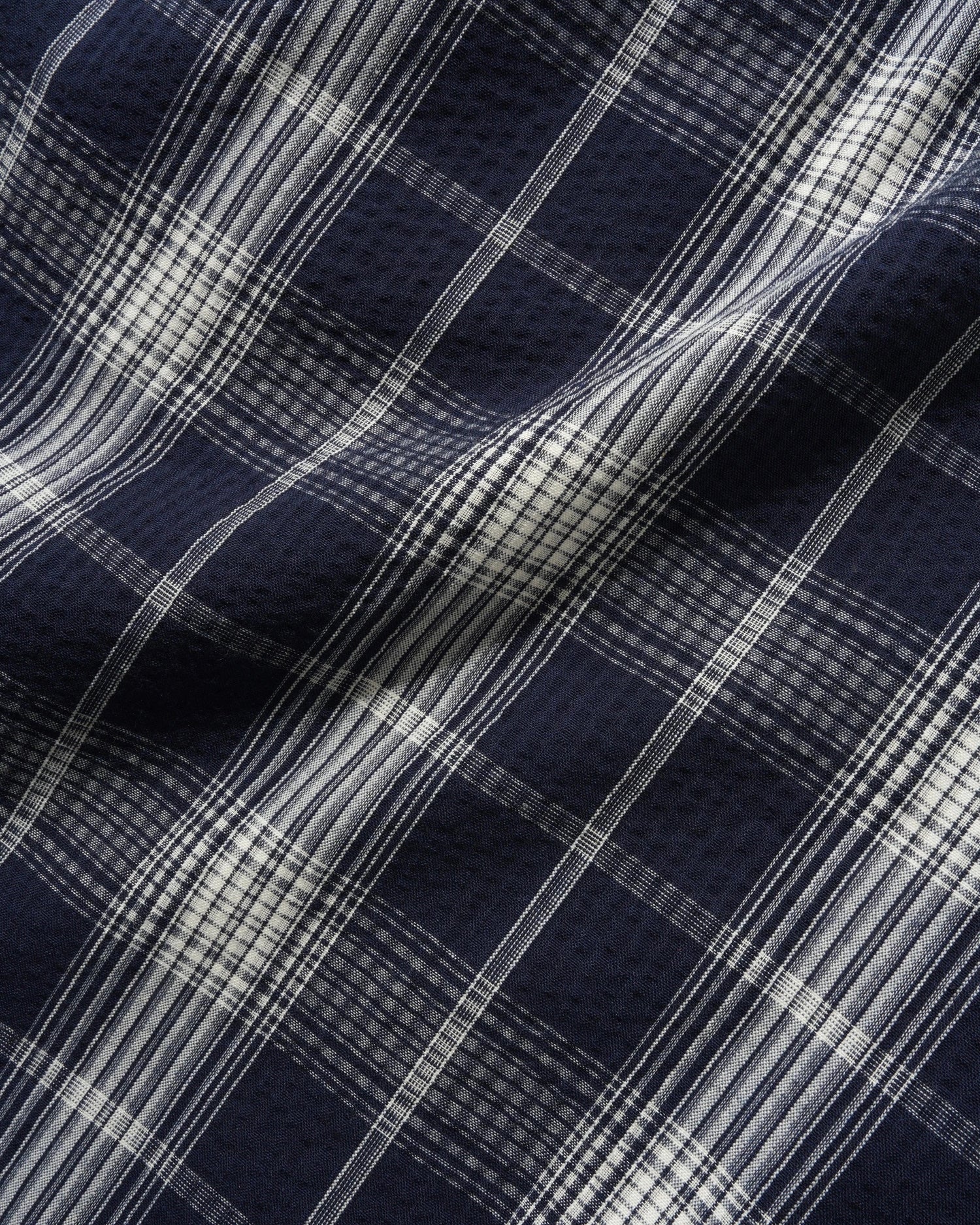 Pleated Shorts, Navy Plaid