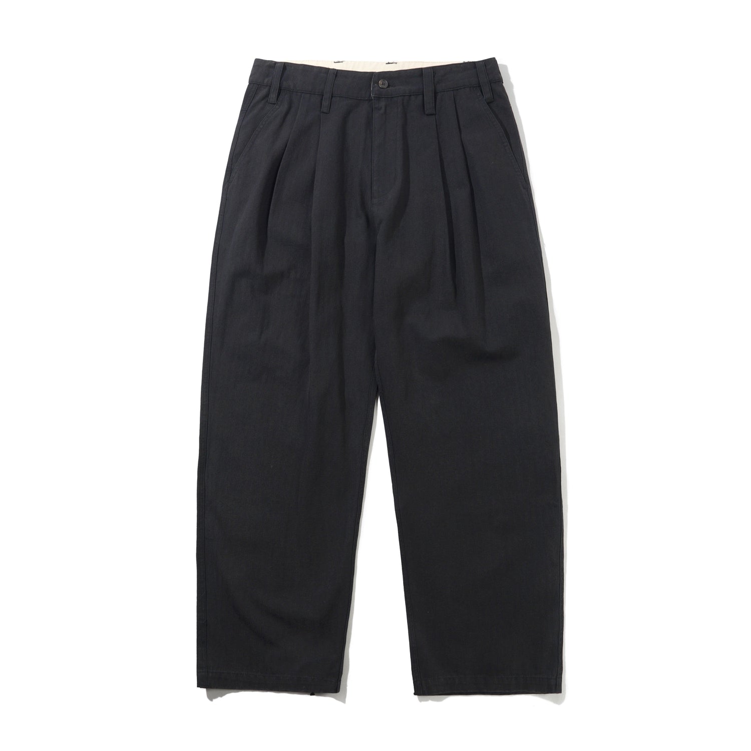 Pleated Trousers, Washed Black
