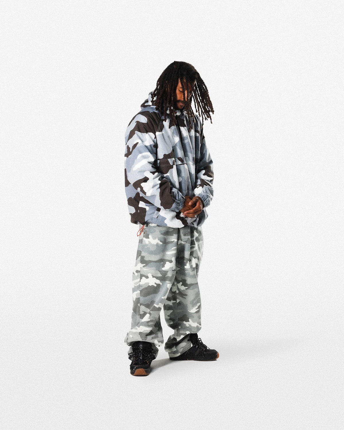 Contrast Alpine Anorak Jacket, Snow Camo