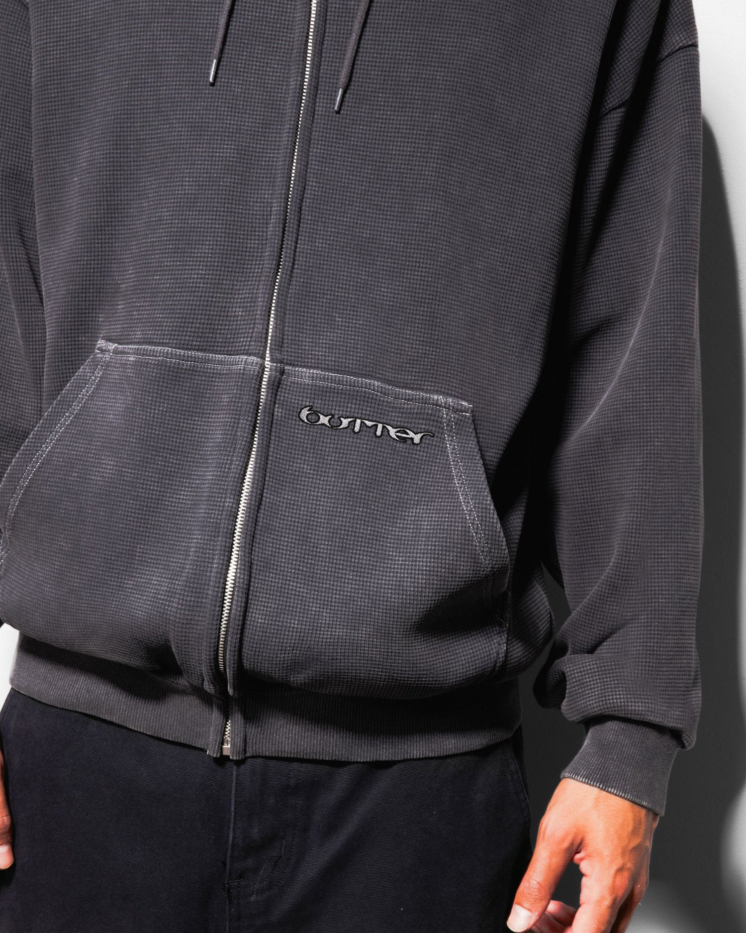 Waffle Zip-Thru Hood, Plaid