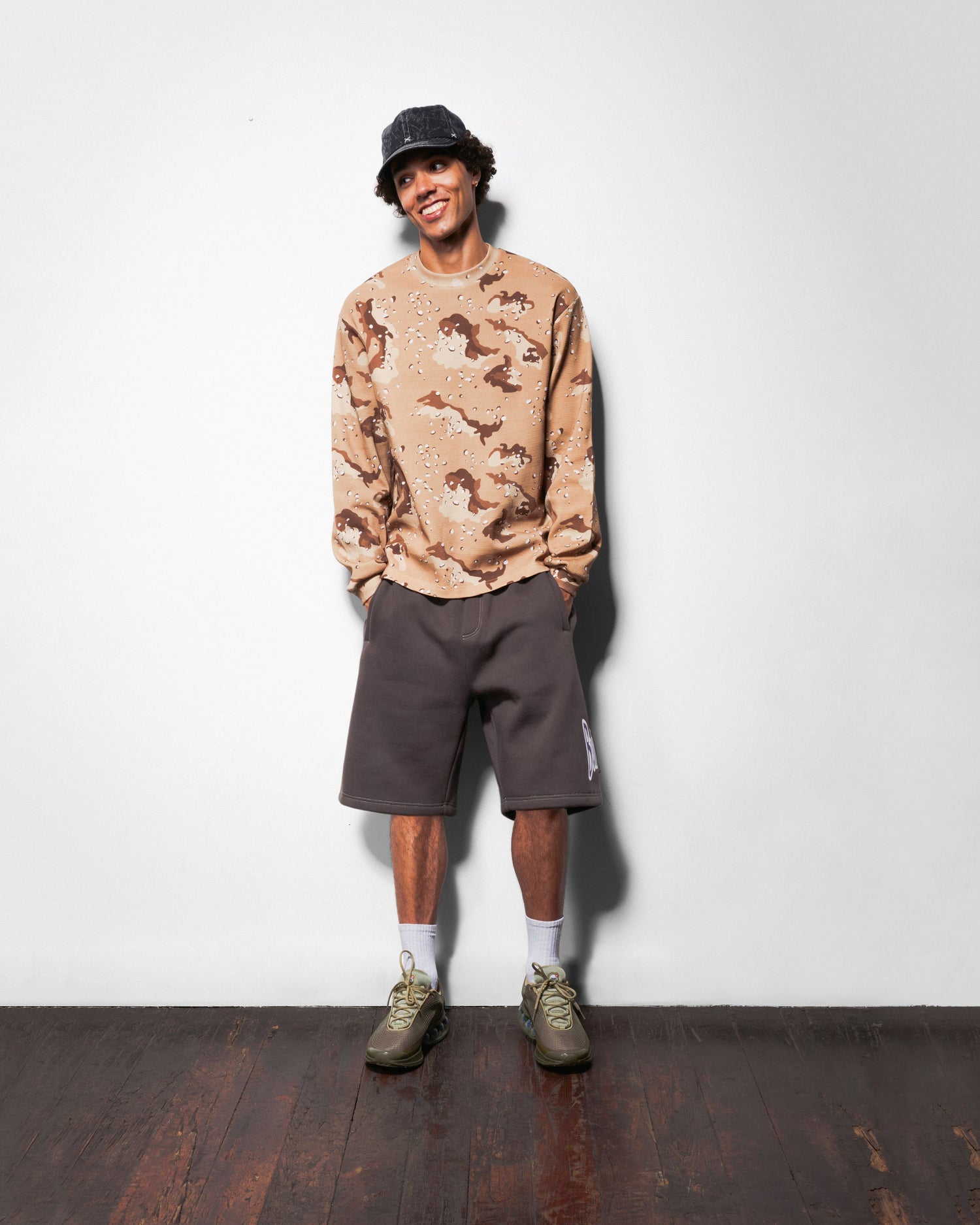 Waffle L/S Top, Desert Camo