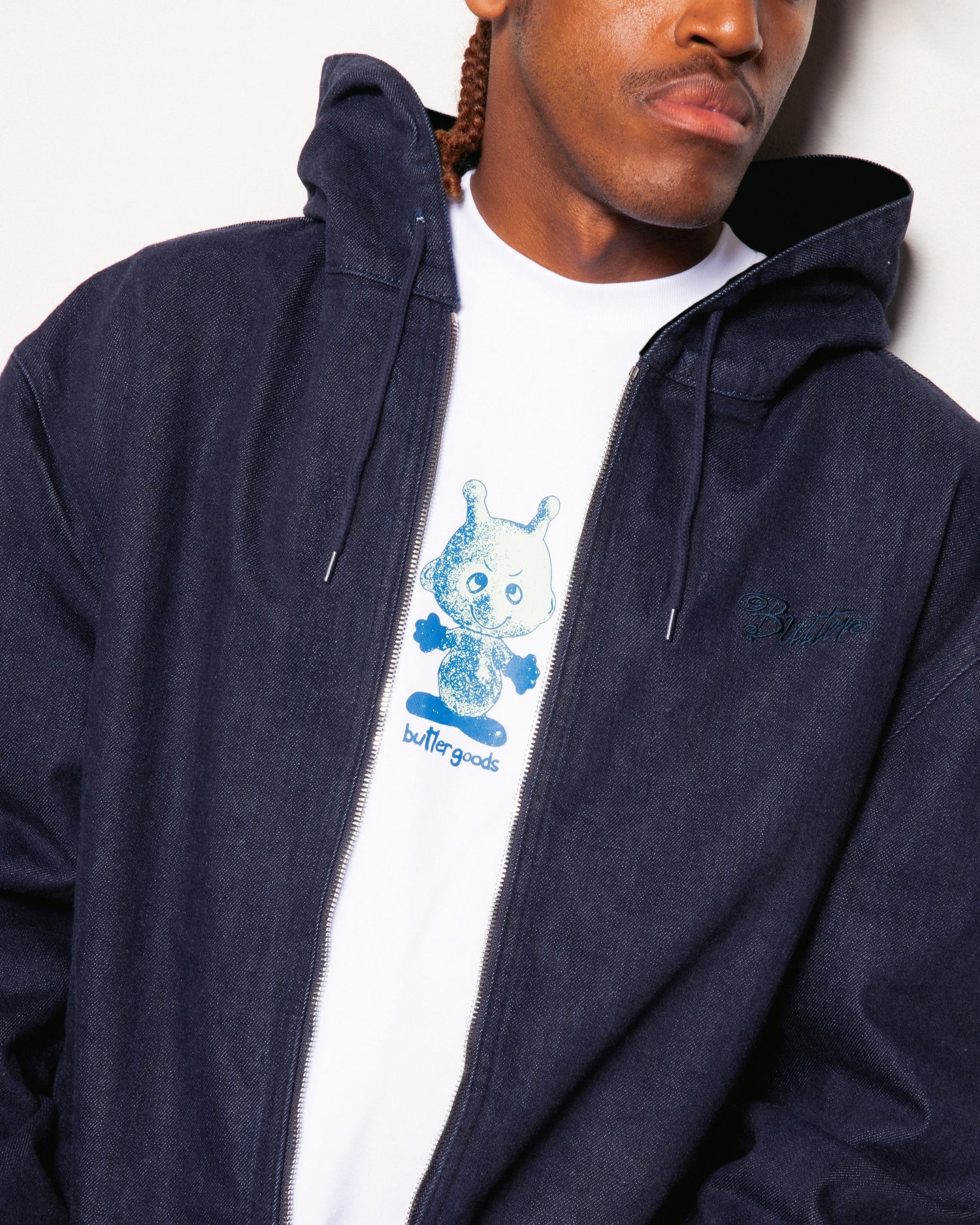 Hooded Work Jacket, Rinsed Indigo