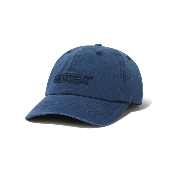 Ripstop Rounded Logo 6 Panel Cap, Washed Navy – Butter Goods UK