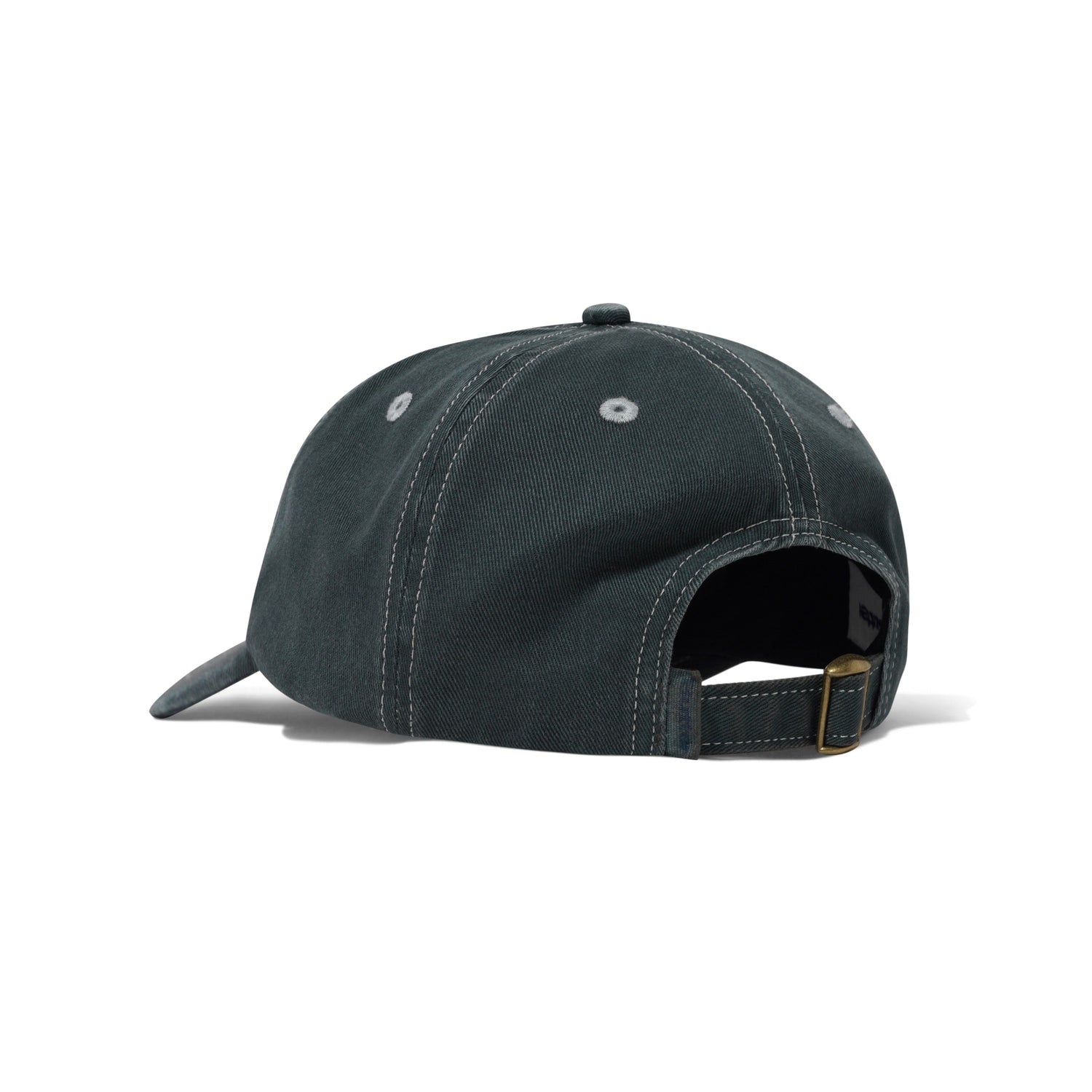 Rounded Logo 6 Panel Cap, Washed Black
