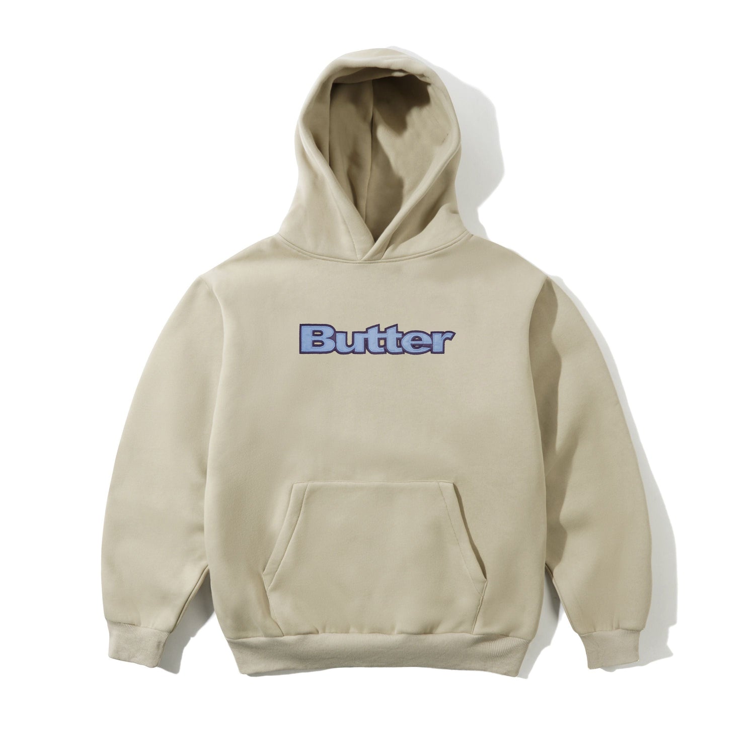 Satin Logo Applique Pullover Hood, Oat