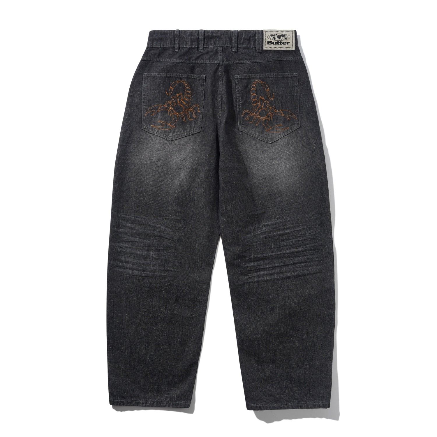 Scorpion Stitch Denim Jeans, Slub Black