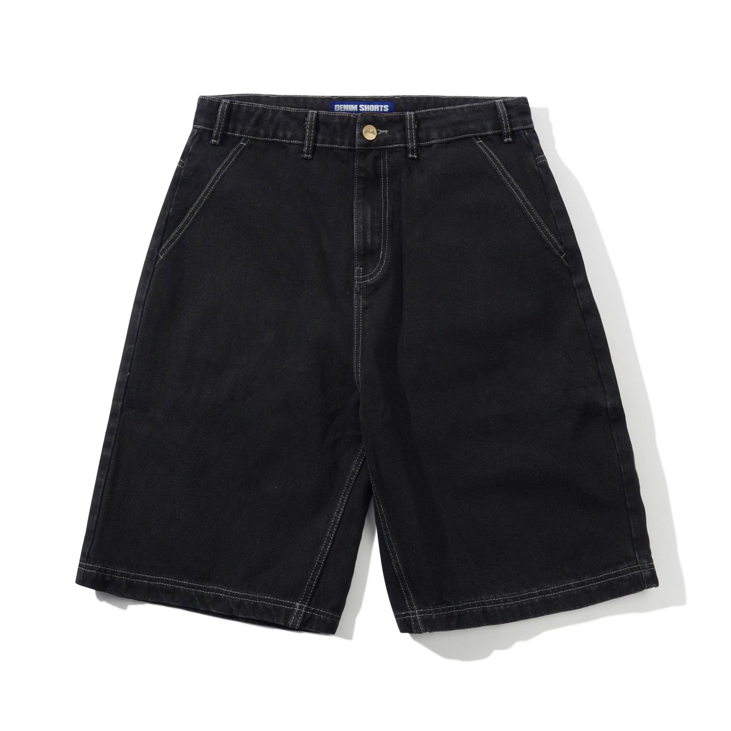 Scribble Denim Shorts, Washed Black