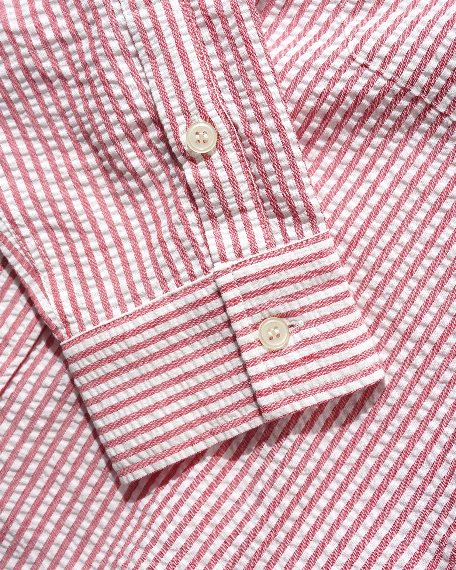 Seersucker Striped Shirt, Red
