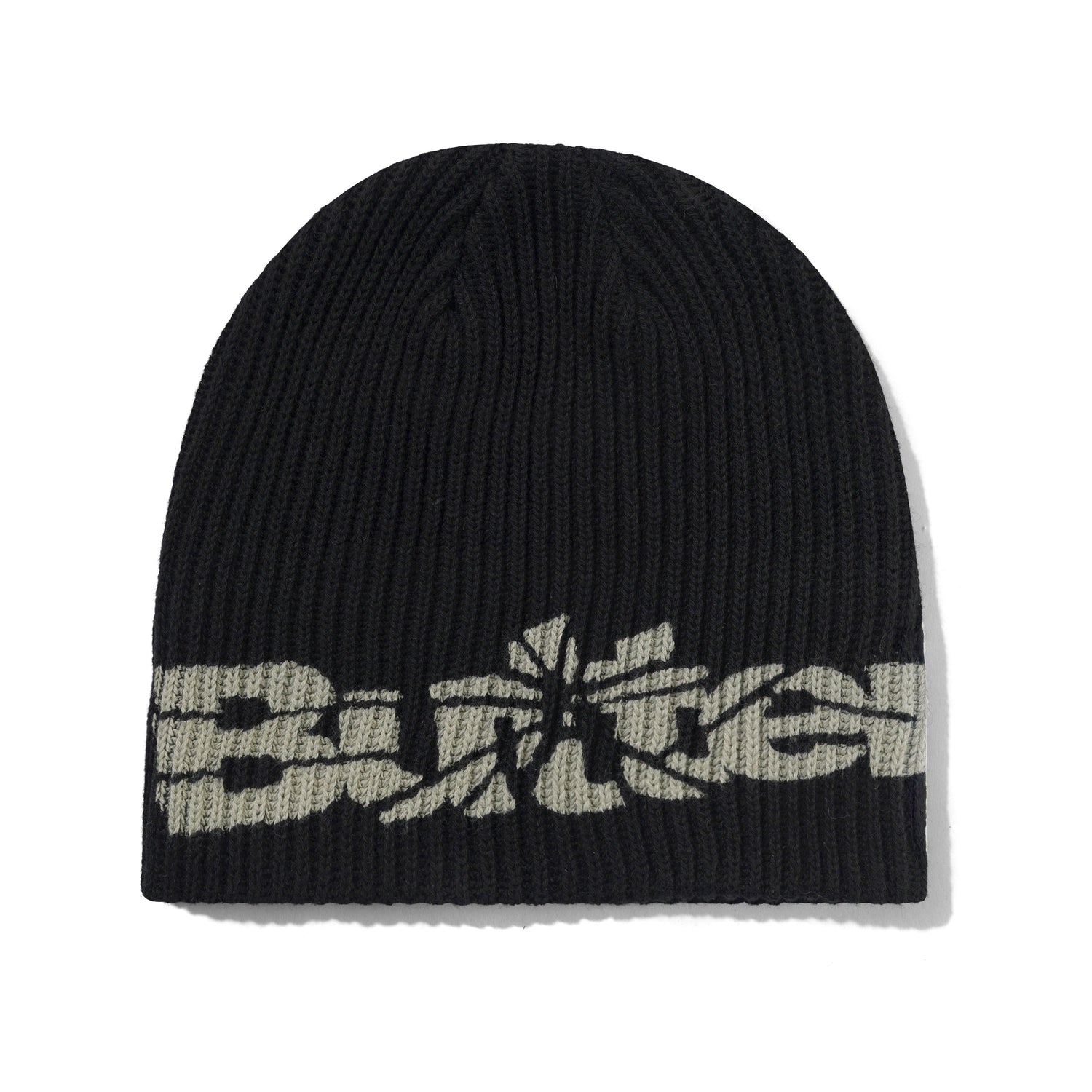 Smashed Logo Knit Skully Beanie, Black