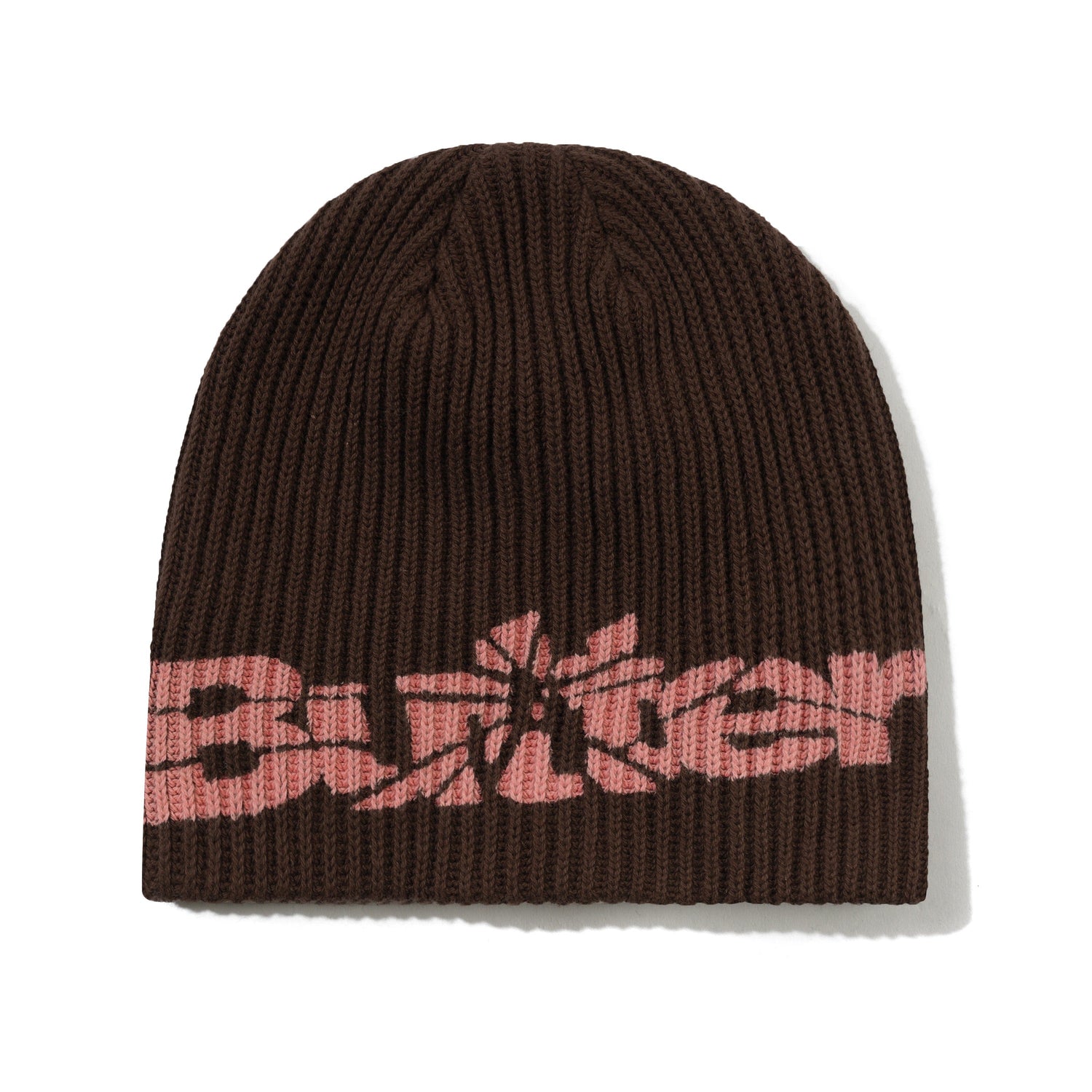 Smashed Logo Knit Skully Beanie, Brown