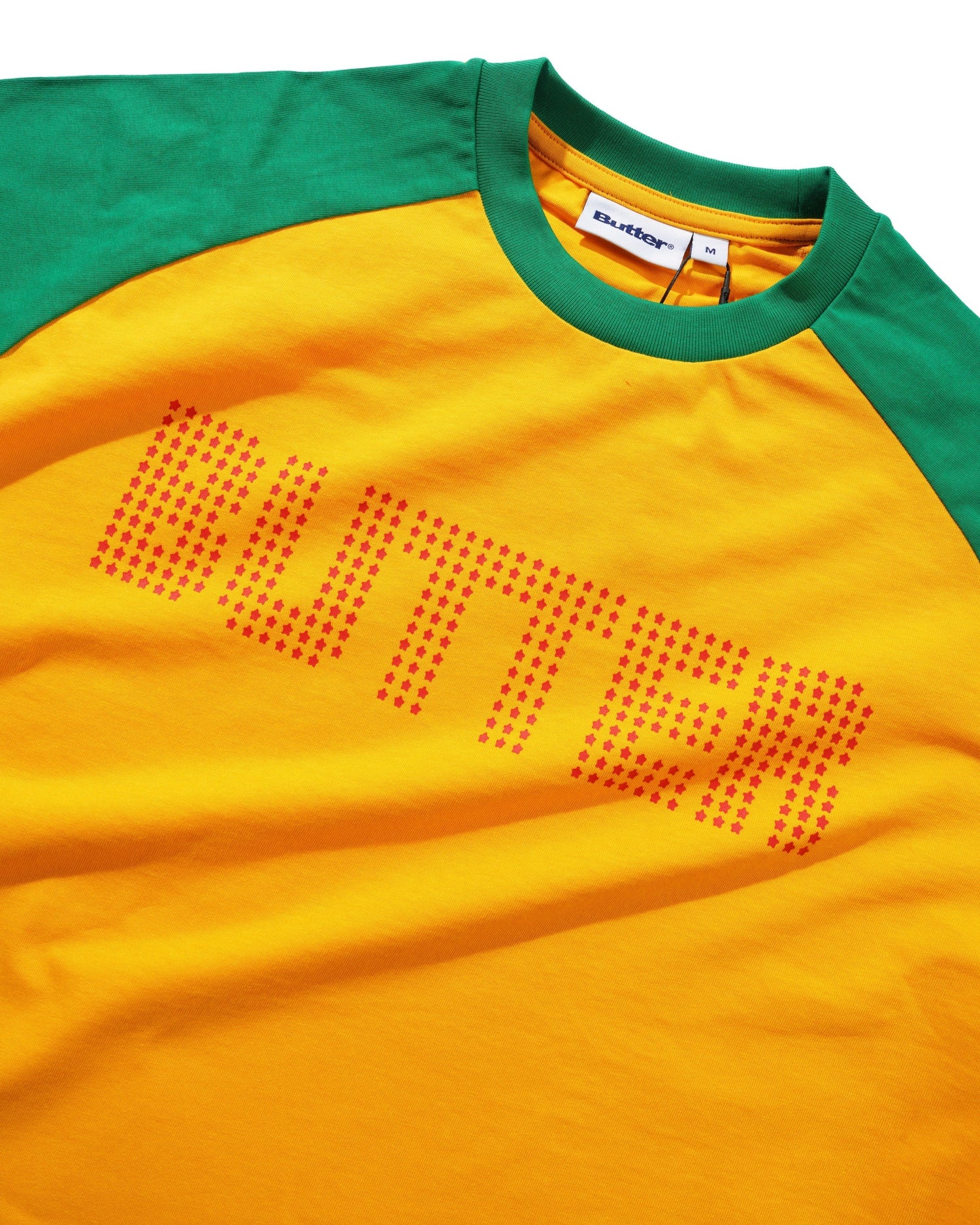 Stars Raglan Tee, Green / Gold