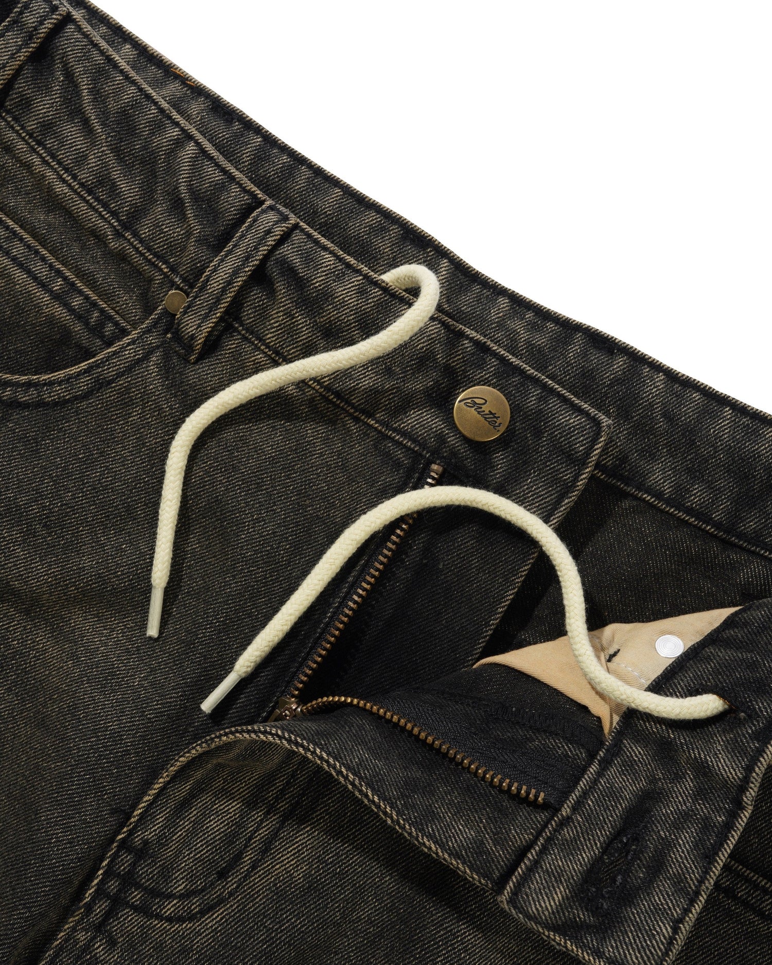 Straight Leg Denim Jeans, Brown Tint