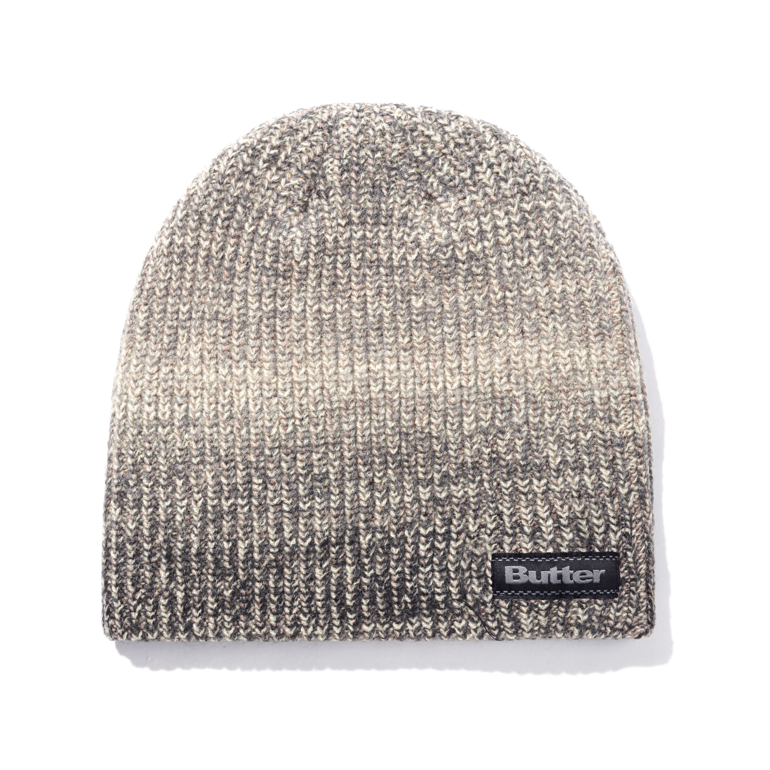 Stripe Knit Skully Beanie, Black Marle