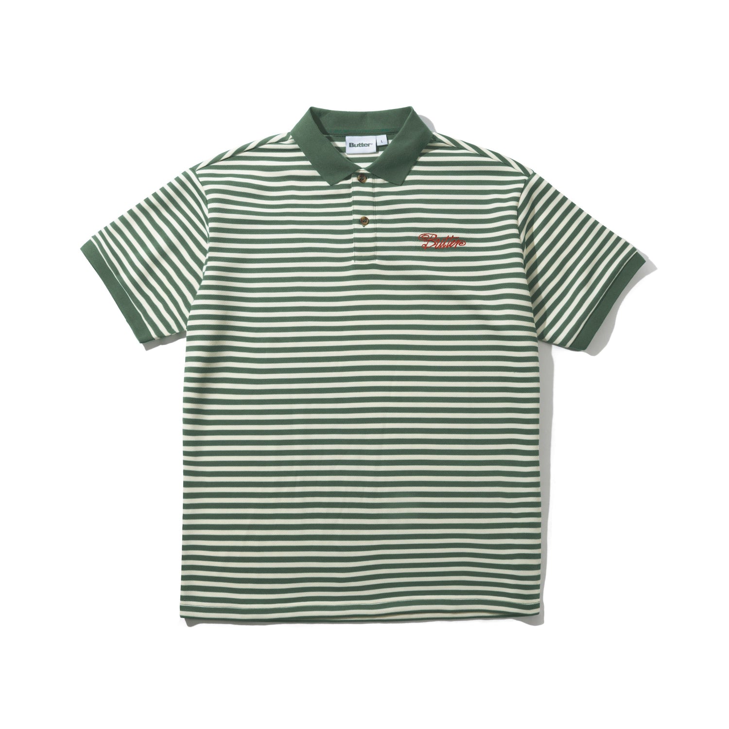Stripe Polo Shirt, Sage / Natural
