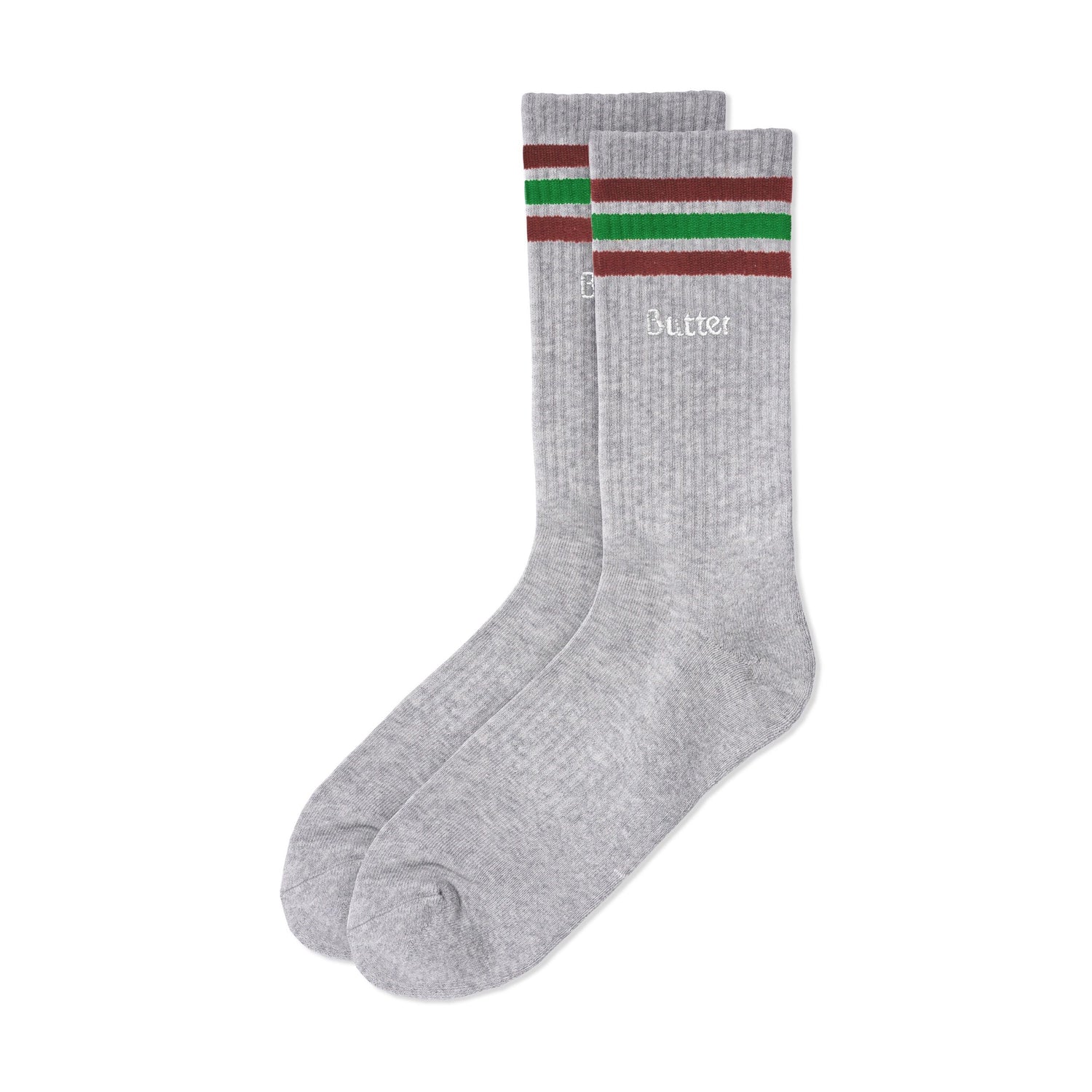 Stripe Socks, Grey Heather