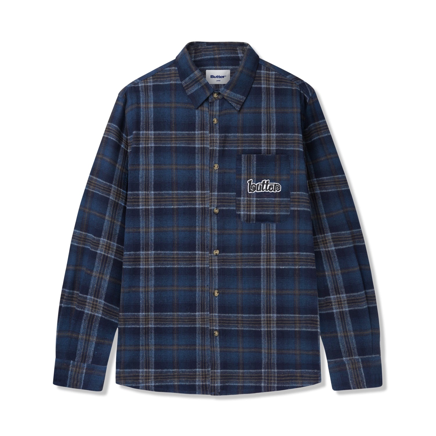 Swirl Plaid Shirt, Navy / White