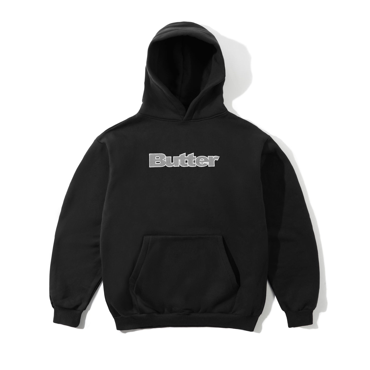 Textured Logo Pullover Hood, Black