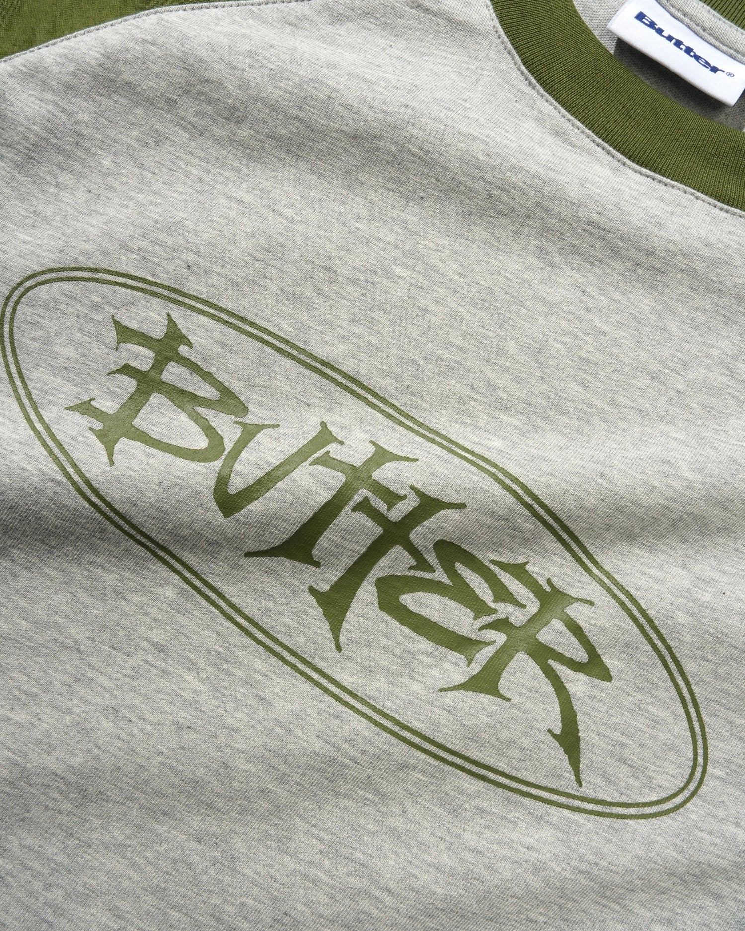 Tide Raglan Tee, Heather Grey / Army