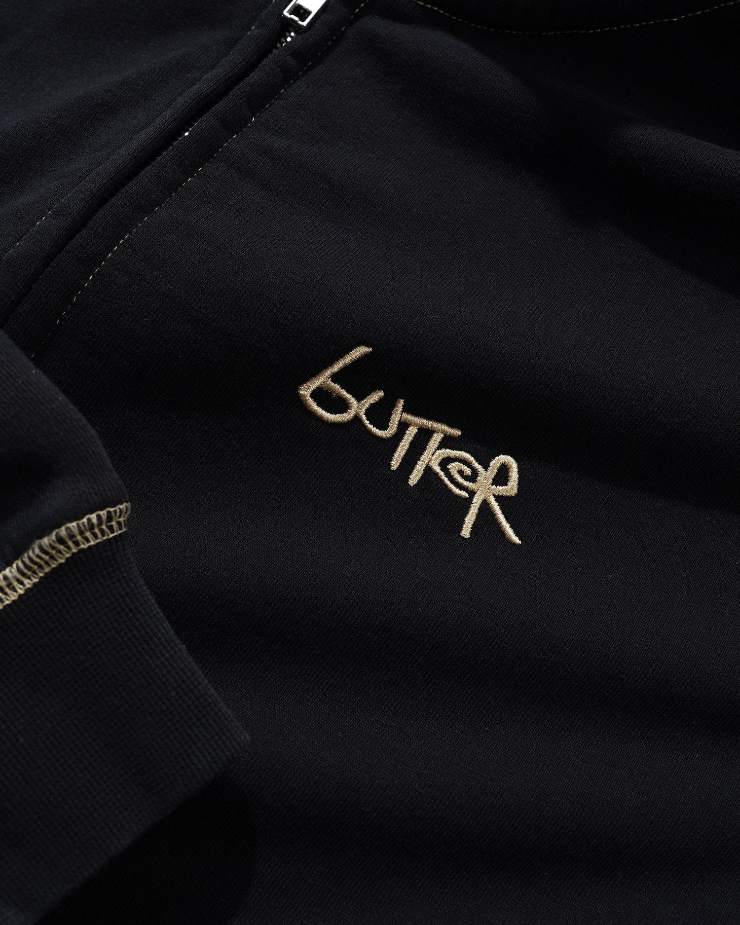 Trail Stitch Zip-Thru Hood, Washed Black