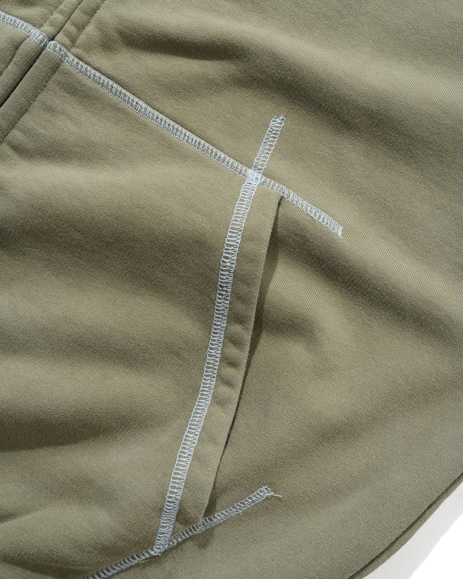 Trail Stitch Zip-Thru Hood, Washed Dull Army