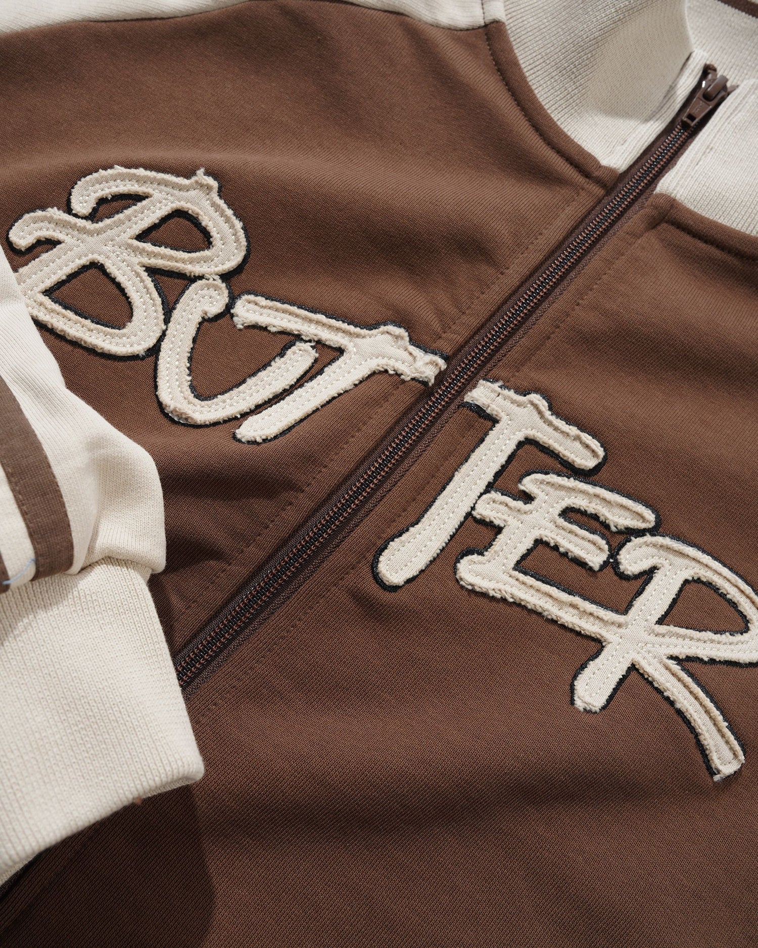 Tunnel Fleece Track Jacket, Chocolate / Beige