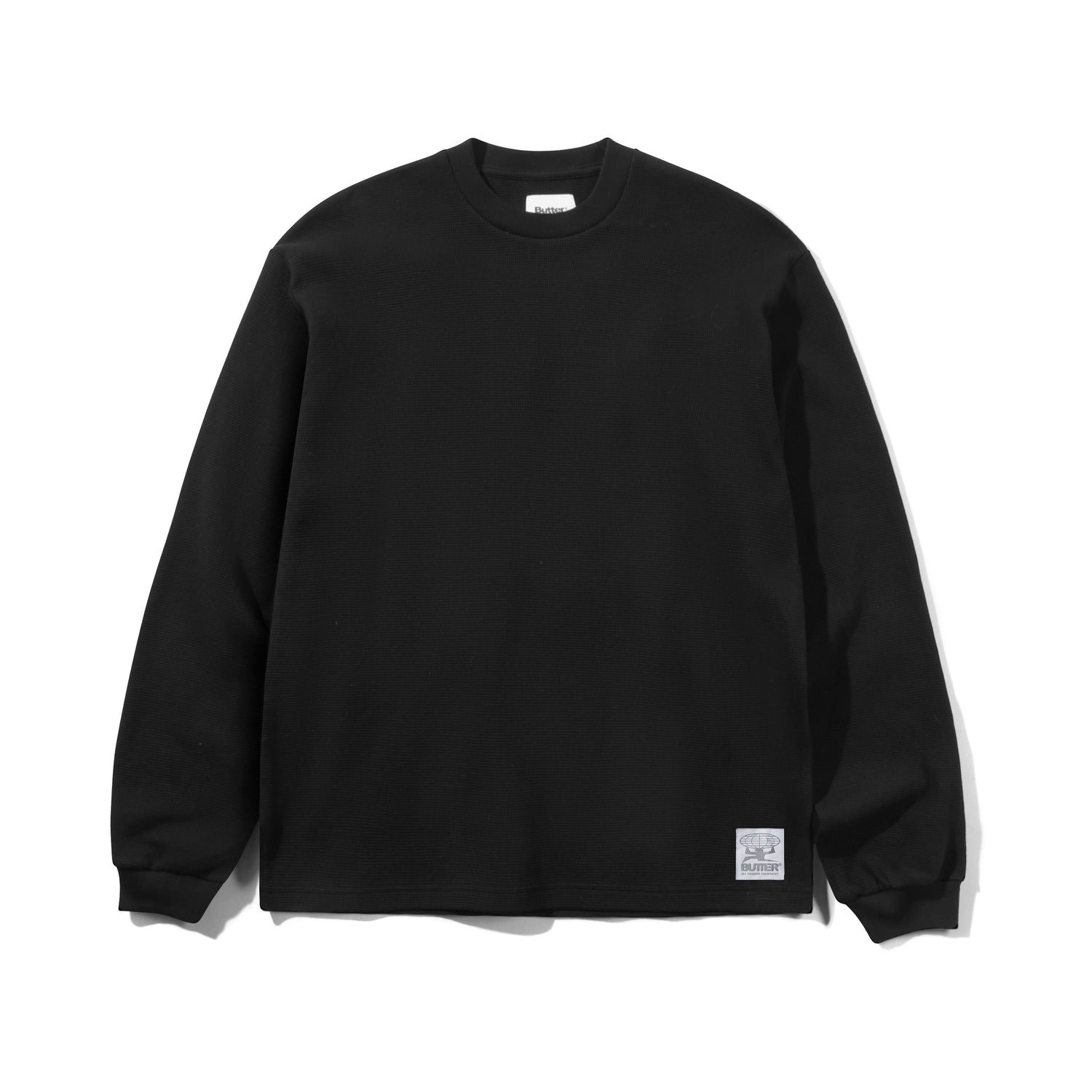 Waffle L/S Top, Black
