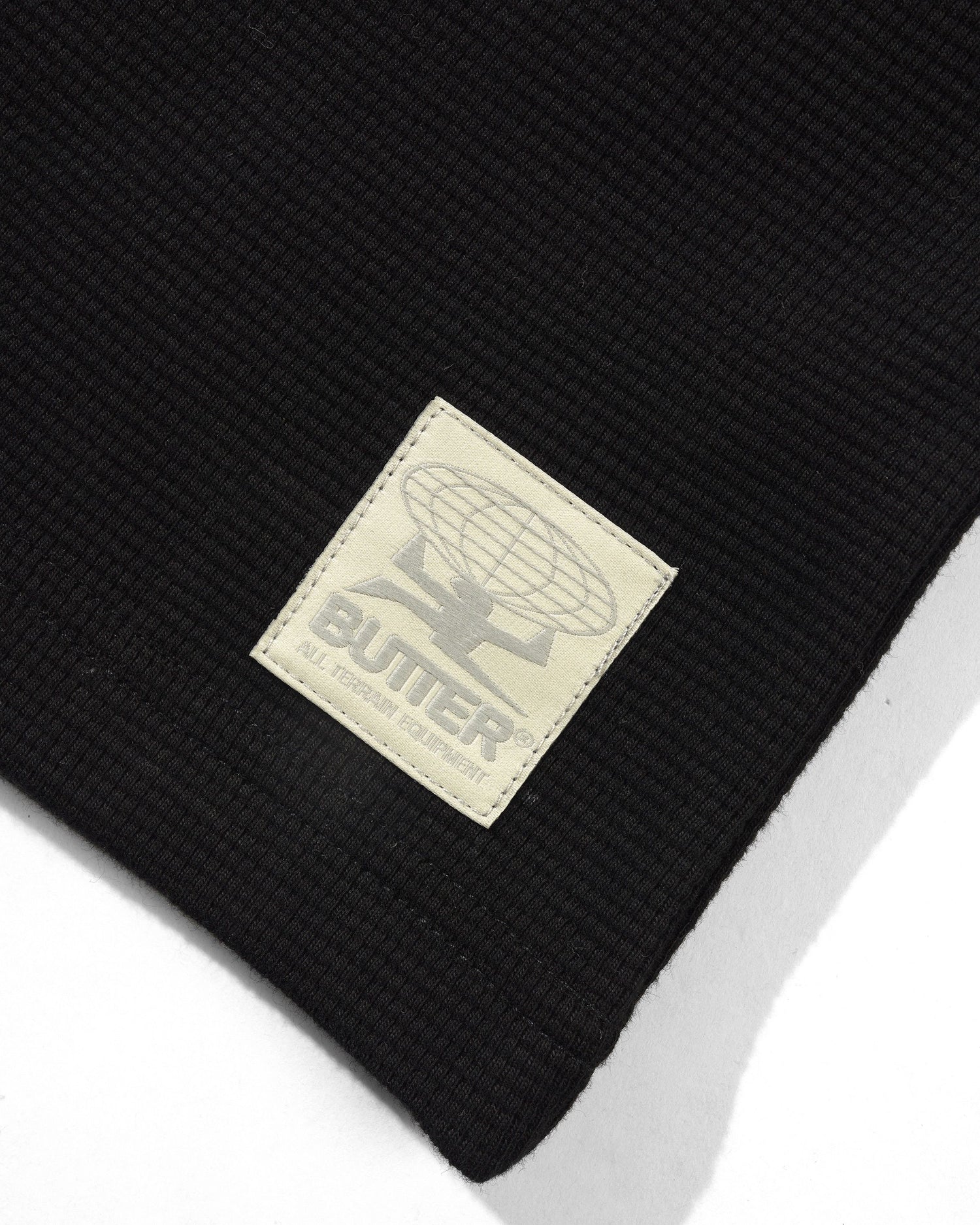 Waffle L/S Top, Black