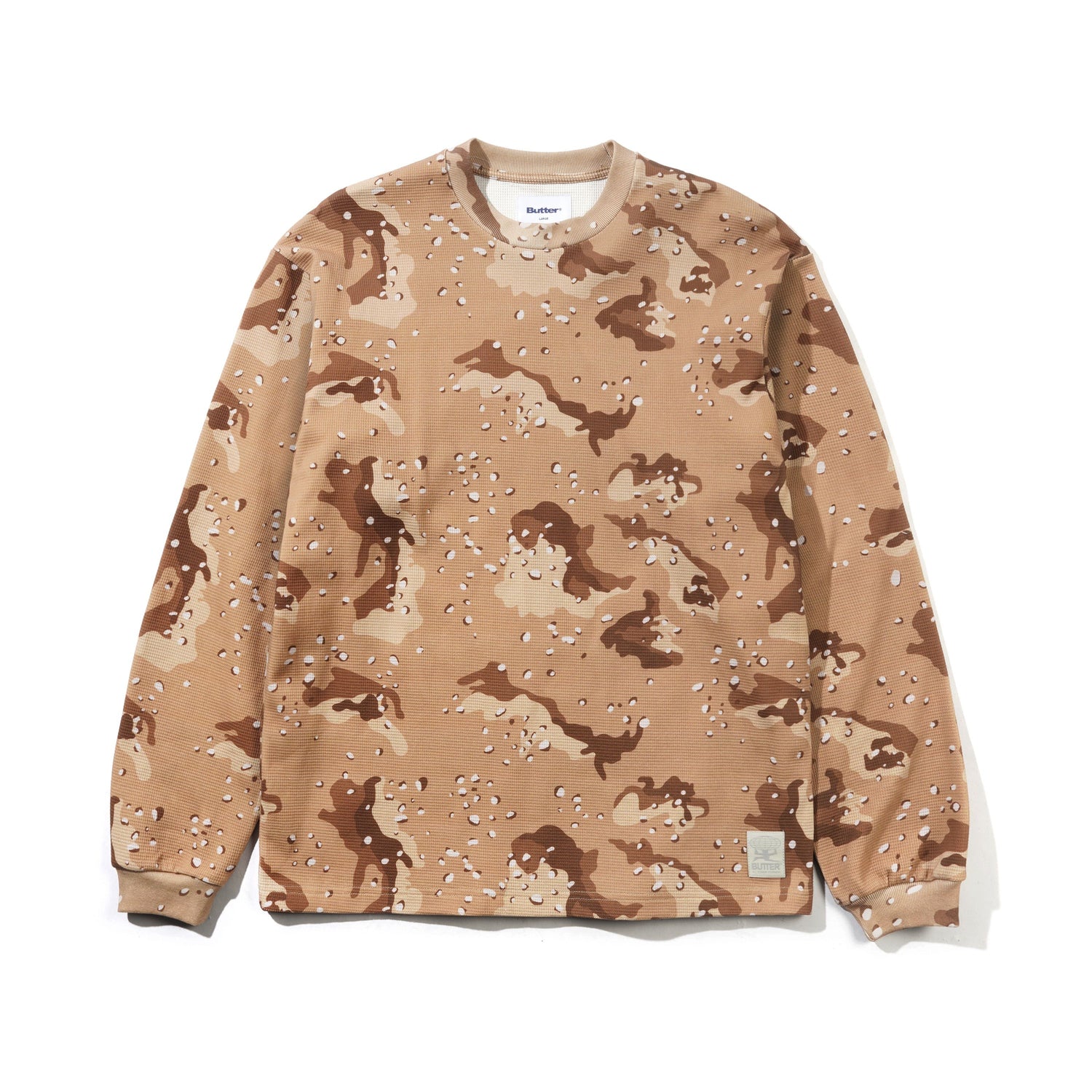 Waffle L/S Top, Desert Camo