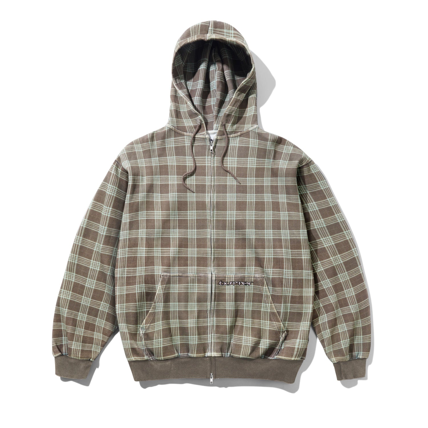 Waffle Zip-Thru Hood, Plaid