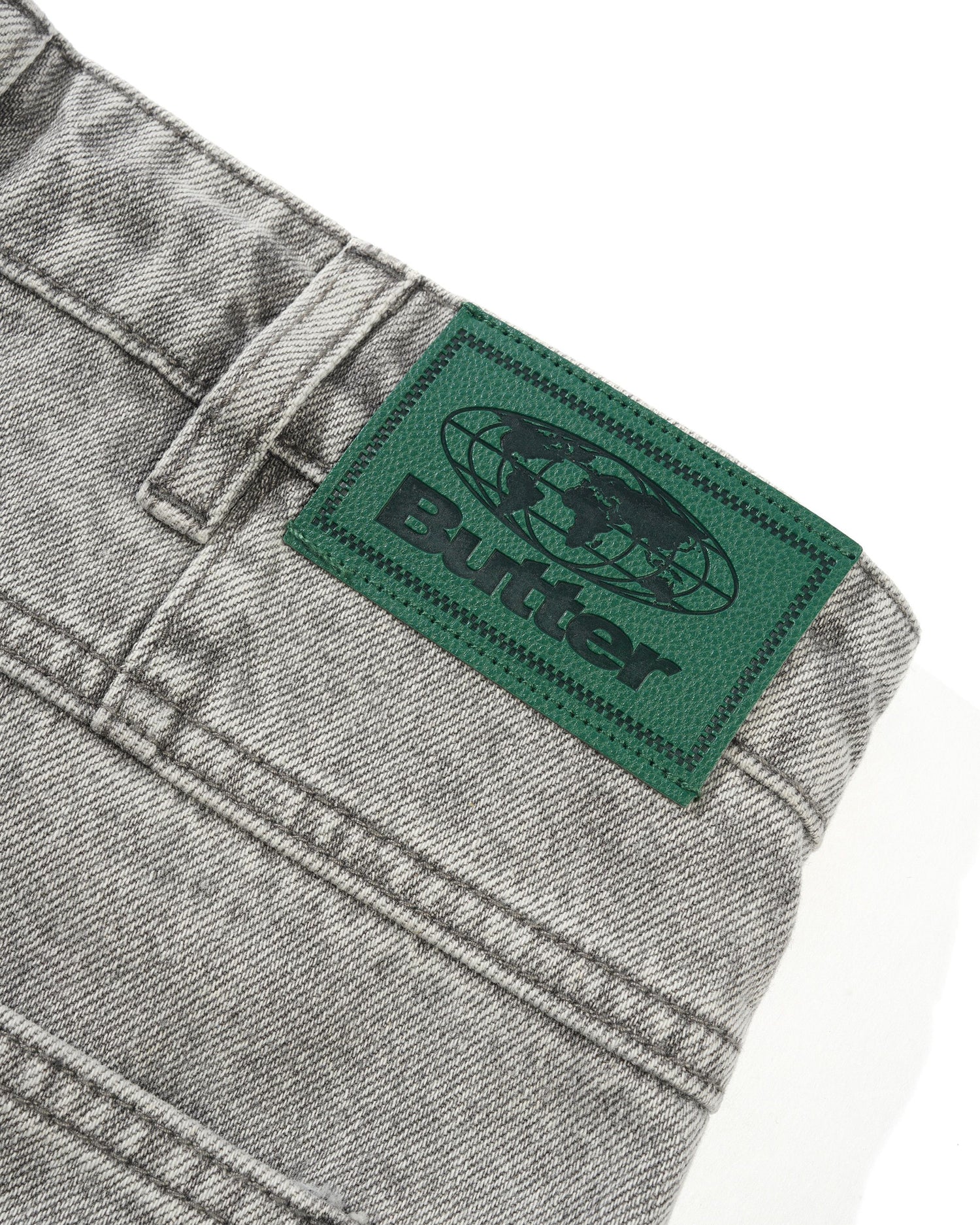 Wide Cut Denim Jeans, Grey Wash