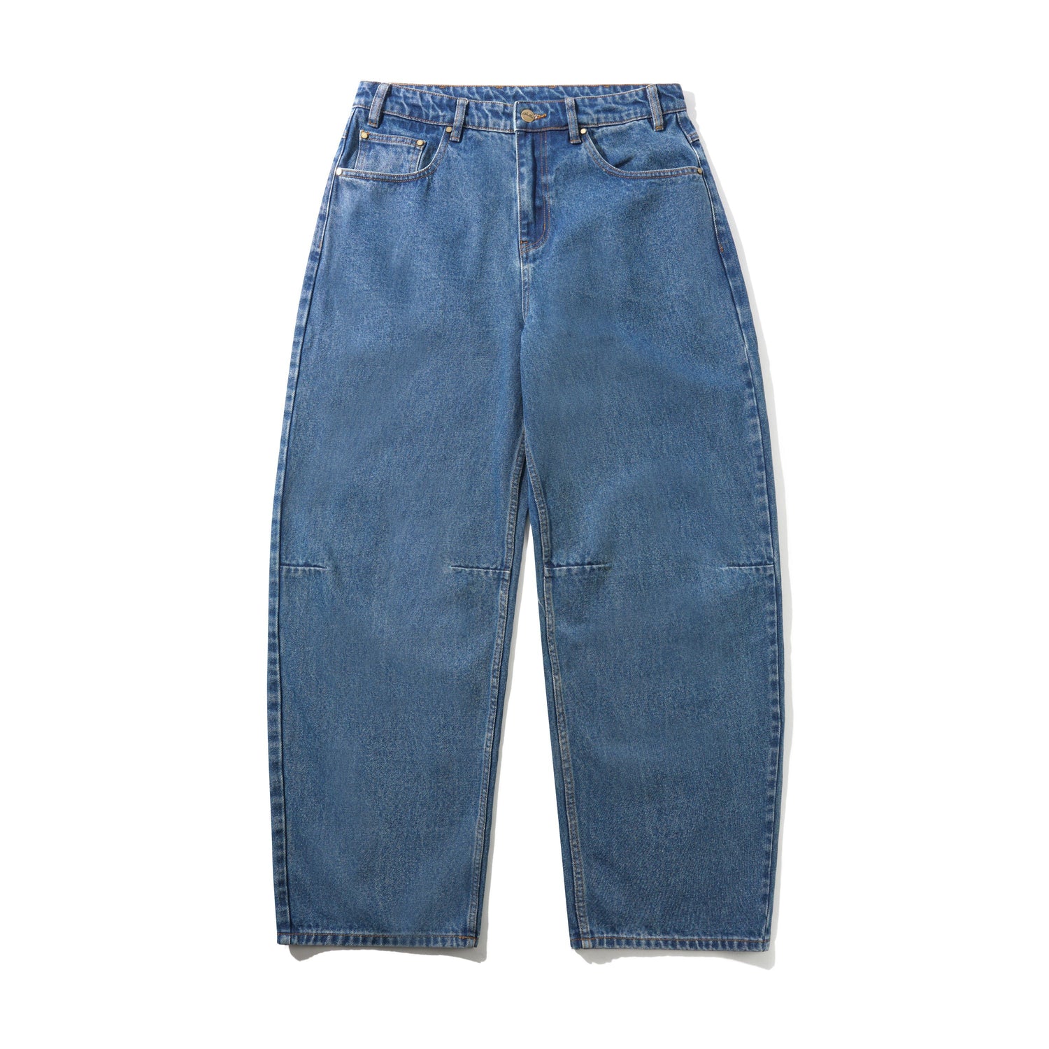 Wide Cut Denim Jeans, Mid Blue