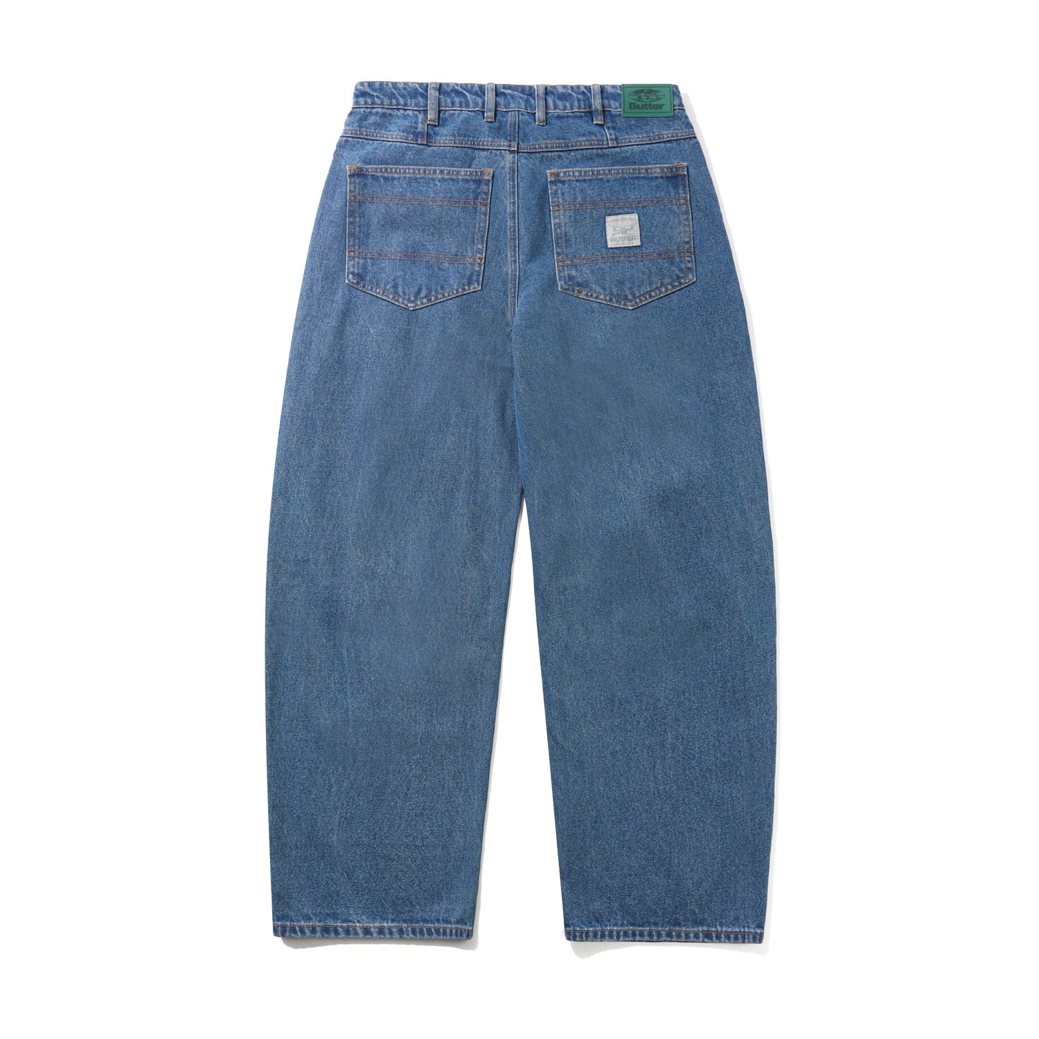 Wide Cut Denim Jeans, Mid Blue