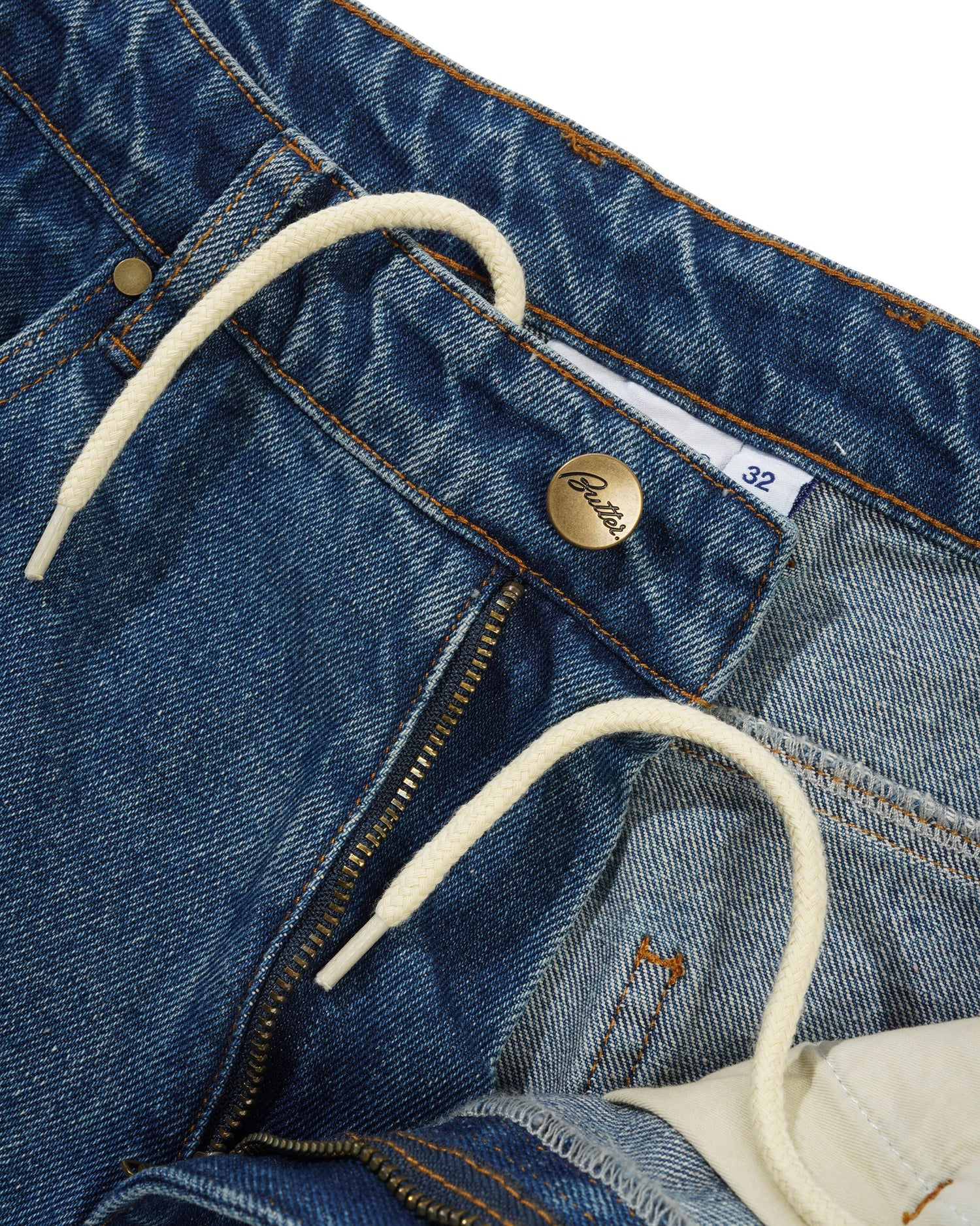 Wide Cut Denim Jeans, Mid Blue