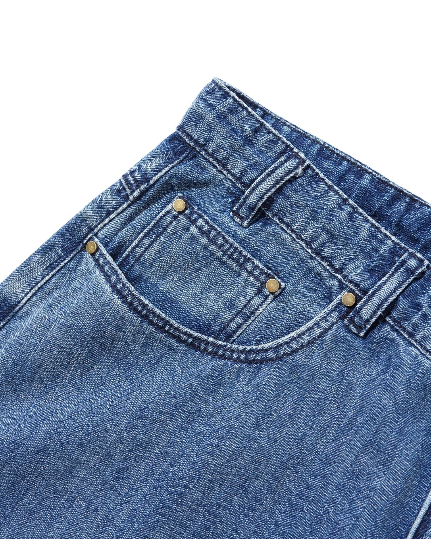 Wide Cut Denim Jeans, Vertical Stripe