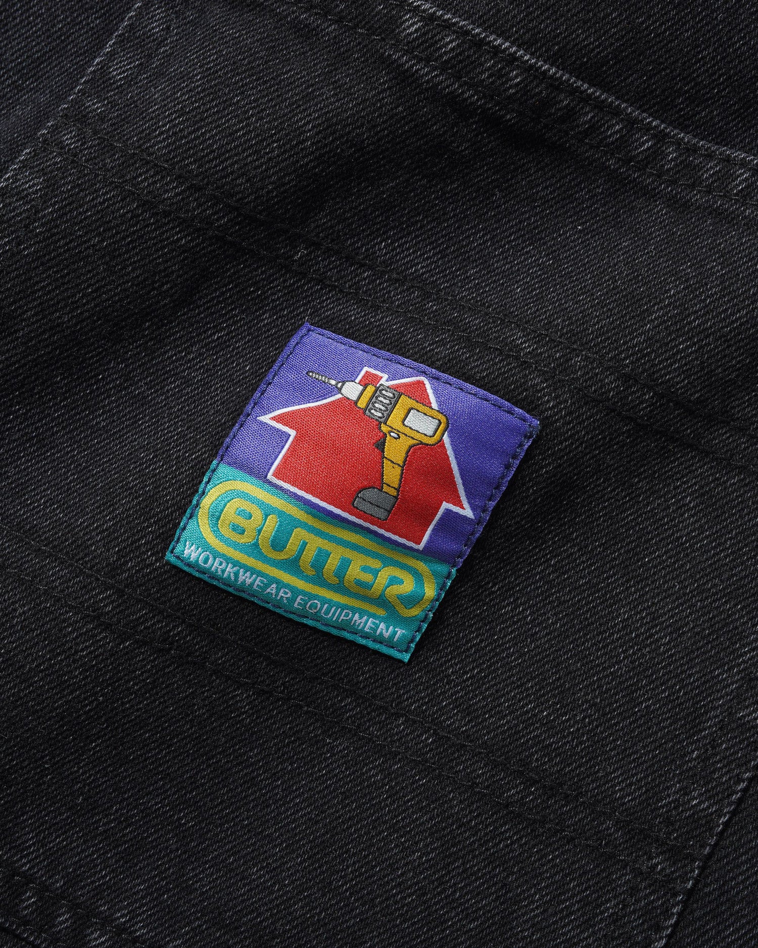 Denim Work Shorts, Black