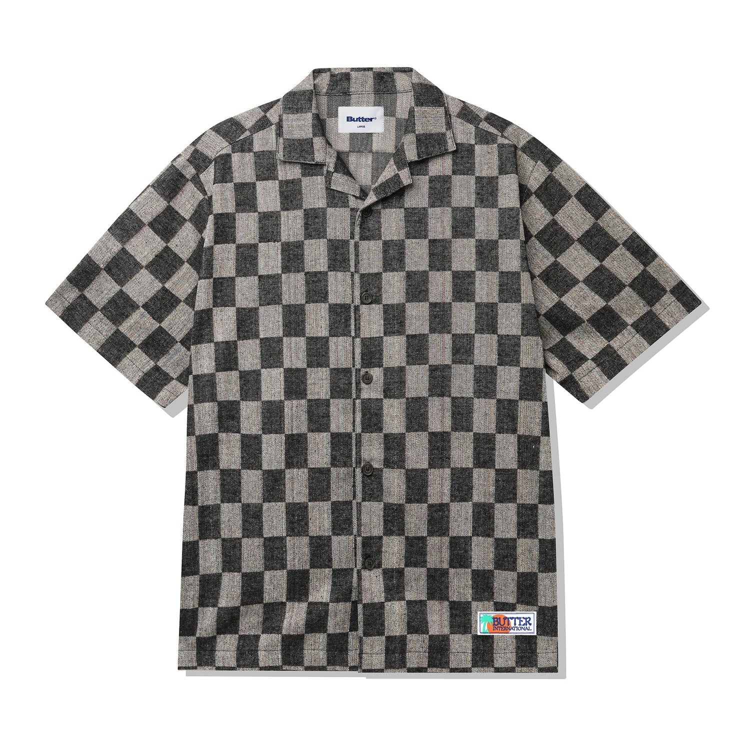 Checker Vacation S/S Shirt, Black
