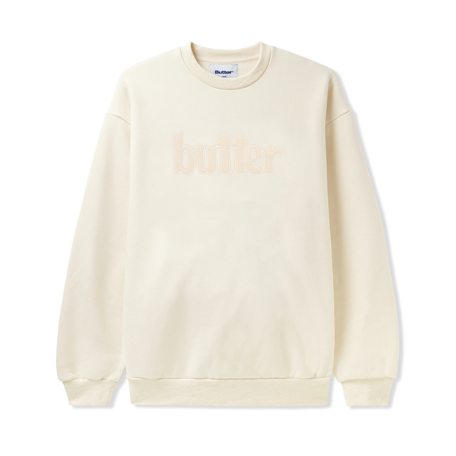 Fleece Applique Crewneck, Cream