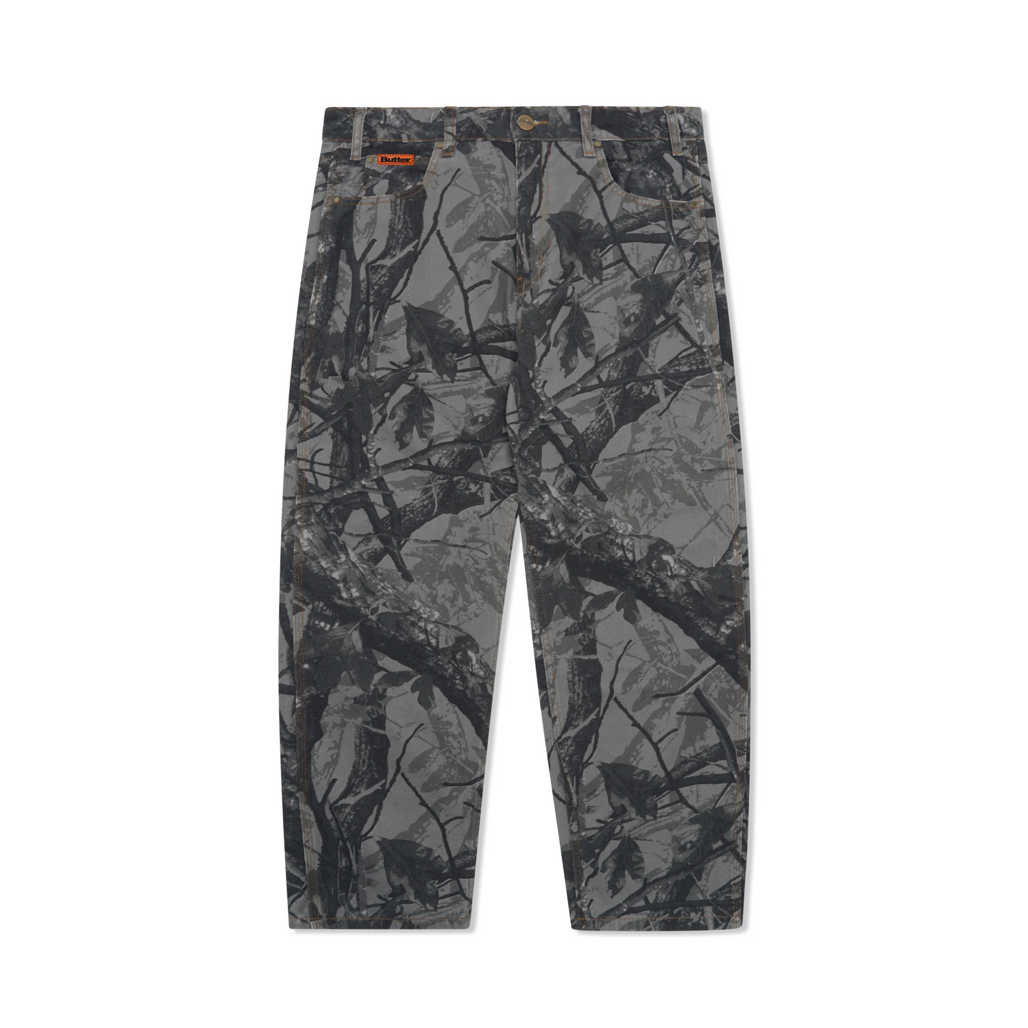 Foliage Camo Denim Jeans, Black