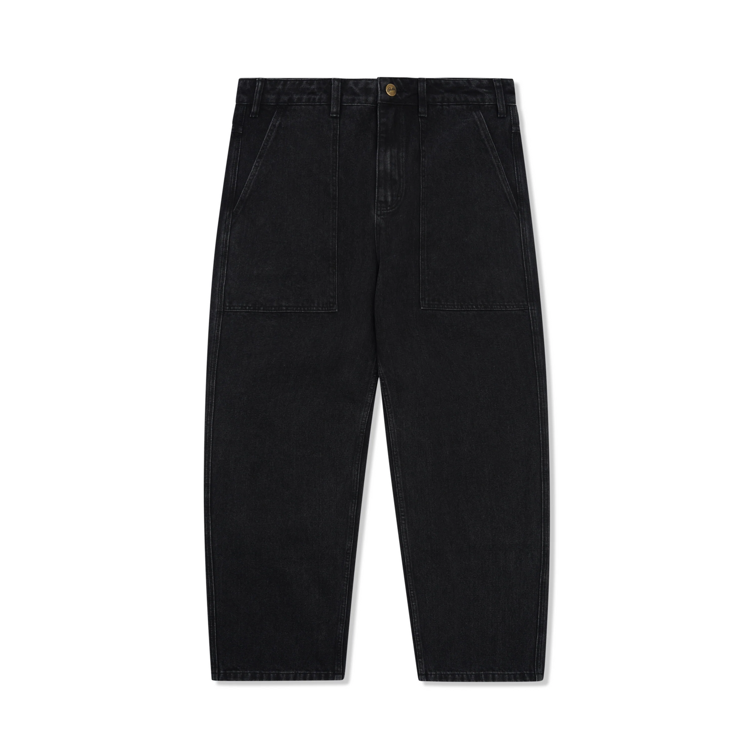 Patch Pocket Denim Jeans, Washed Black