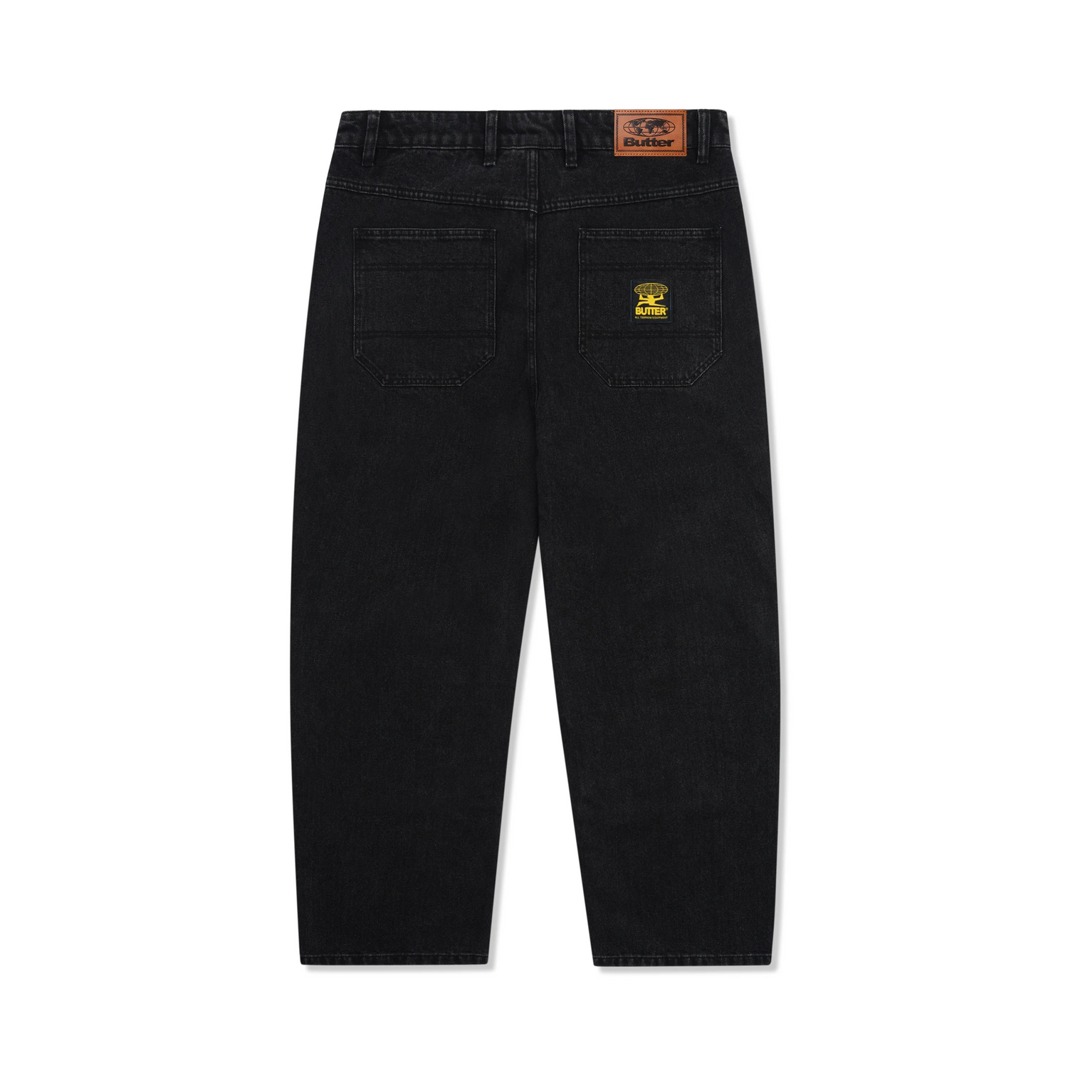 Patch Pocket Denim Jeans, Washed Black