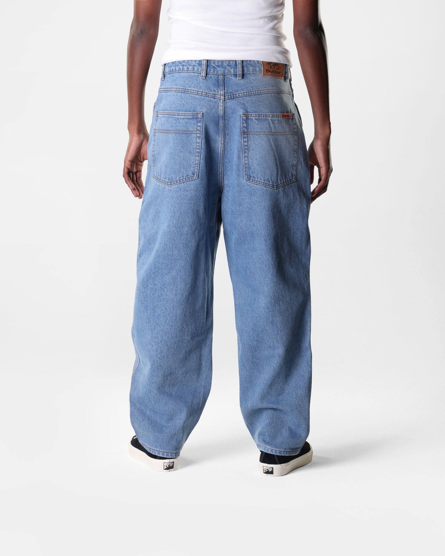 Baggy Denim Jeans, Washed Indigo