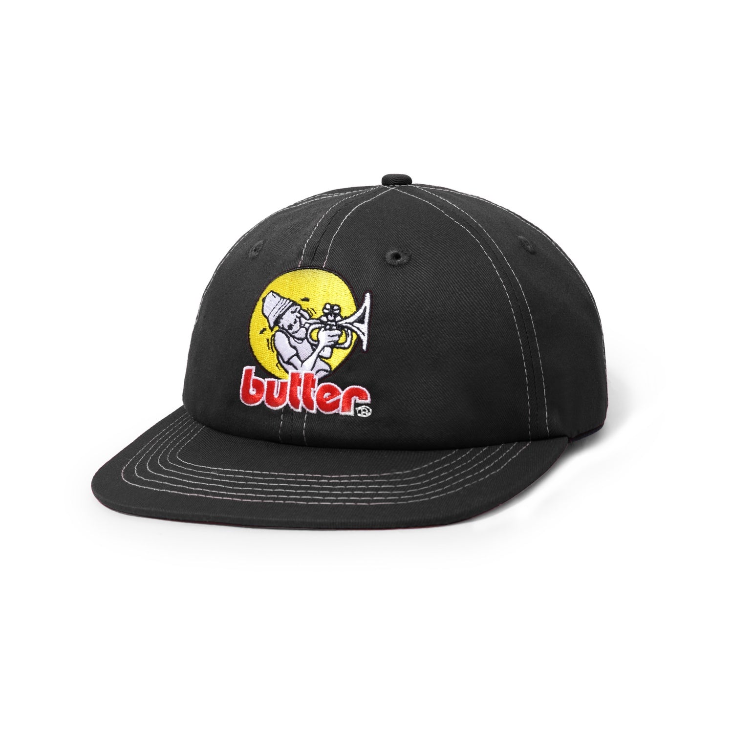 Brass 6 Panel Cap, Washed Black