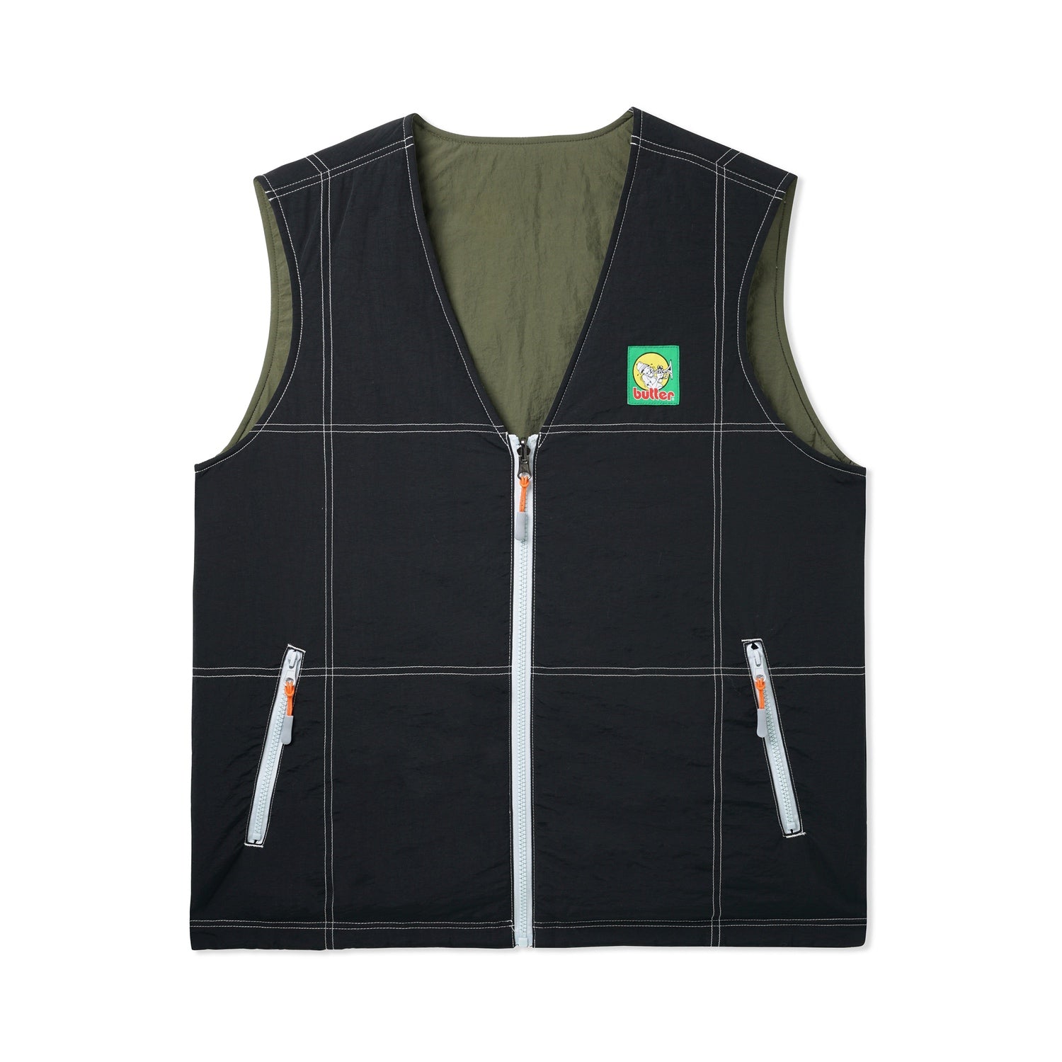 Reversible Vest, Black / Army