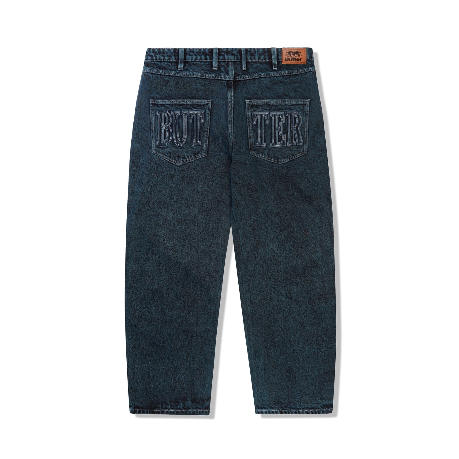 Applique Denim Jeans, Acid Indigo