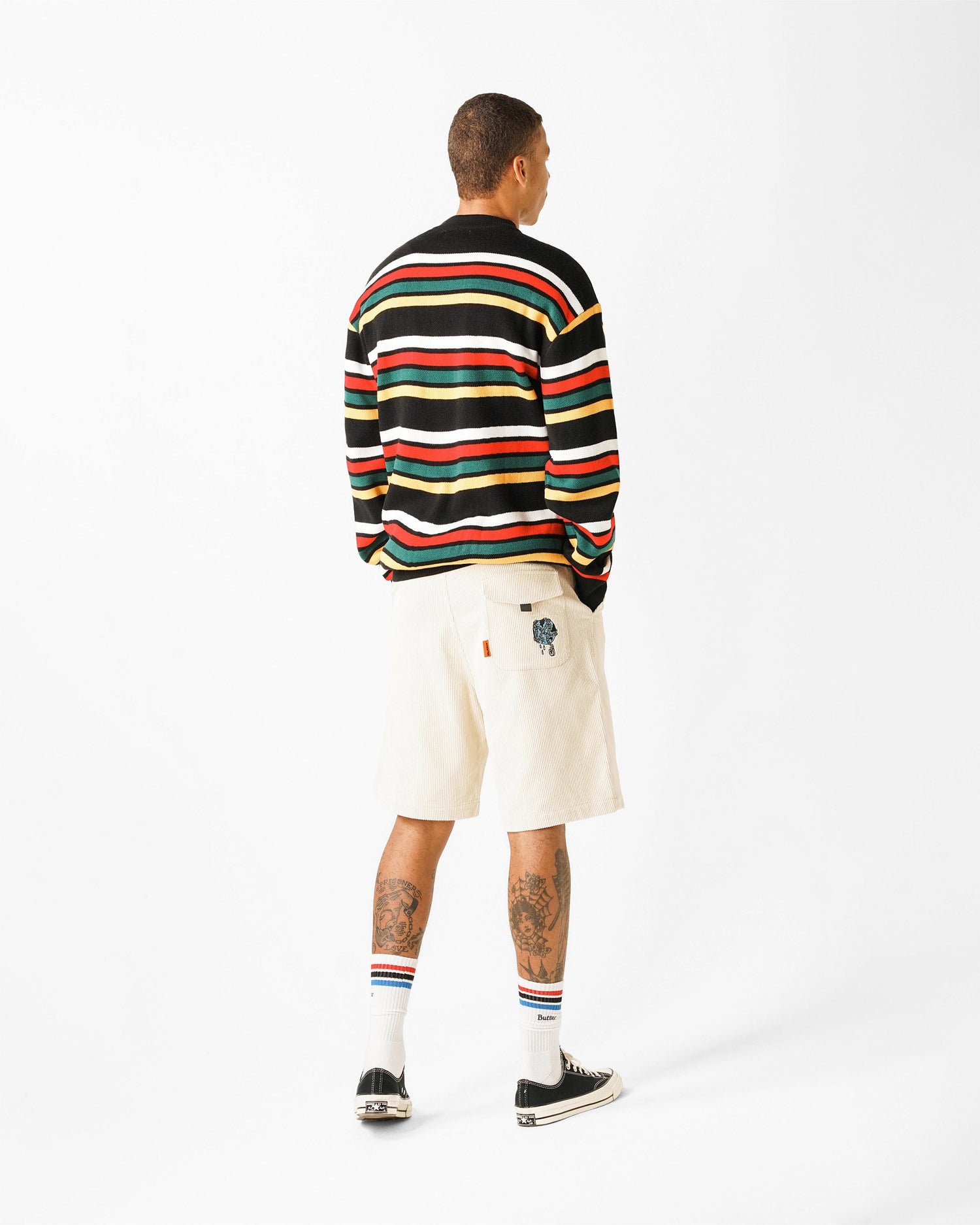 Stripe Knitted Sweater, Black