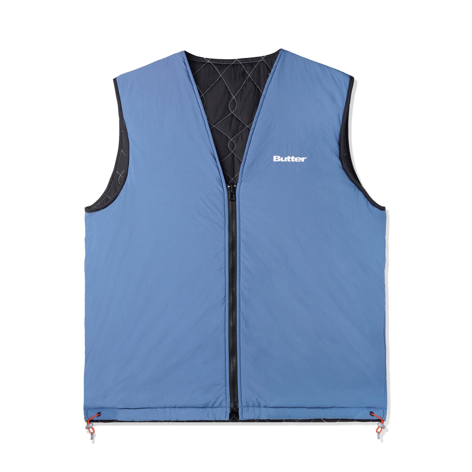 Chainlink Reversible Puffer Vest, Black / Slate