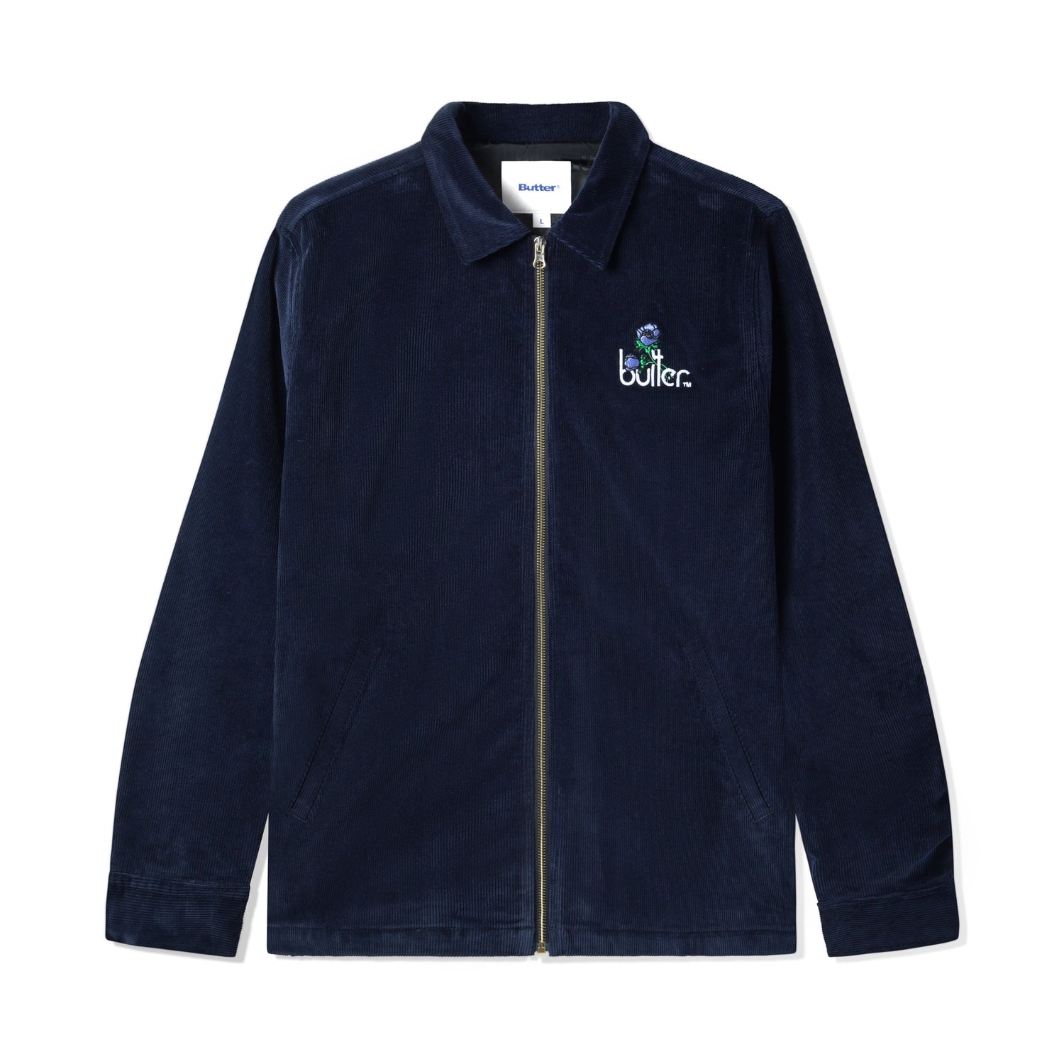 Corduroy Zip Thru Jacket, Navy